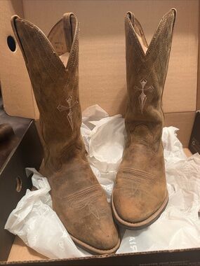 Twisted X Brown Western Boots  Embroidered Shaft